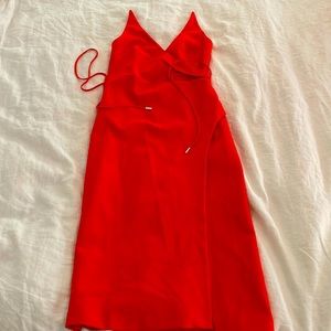 Gorgeous Halston midi,never worn,ties front,back,side,deep slit,flattering fit